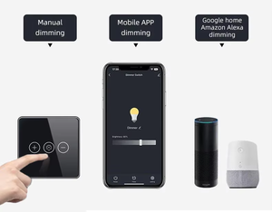 WiFi Tuya Smart Home Touchscreen Schakelaar van Gehard Glas met Spraakbesturing, Slimme Dimmer Wandlichtschakelaar, Werkt met Alexa en Google Assistent - Product Image 3