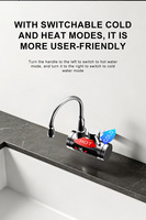 Robinet mélangeur d'eau chaude/froide instantanée électrique moderne Fapully en acier inoxydable 304, robinet électrique instantané mural
