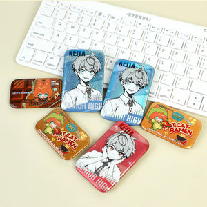 Vograce High Discount Verschiedene Formen Benutzer definierte Rechteck Kalt folie Stempeln Glitter Holo graphic Button Pins Abzeichen - Product Image 1