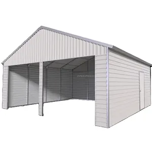 Haddeleme kapı ve gölgelik çelik Carports otopark garaj ile SG2119-H250-2ER/H özelleştirilmiş prefabrik araba garajlar