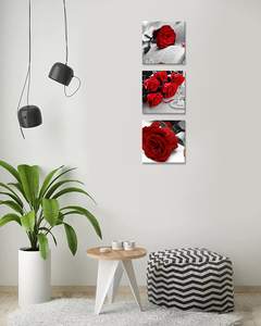 <span class=keywords><strong>Noir</strong></span> <span class=keywords><strong>blanc</strong></span> avec <span class=keywords><strong>rouge</strong></span> Art mural <span class=keywords><strong>rouge</strong></span> Rose décor mural décorations abstraites fleur image sur toile pour la décoration de la maison - Product Image 3
