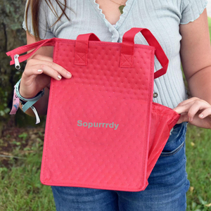 Sac isotherme personnalisé avec logo, imprimé, non tissé, pour courses, sac de transport, sac de rangement alimentaire, sac à lunch thermique - Product Image 6