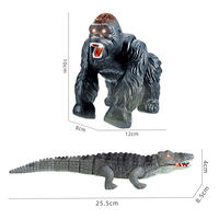 Juguete de cocodrilo de plástico simulado para niños, modelo de gorila para gatear, animales con control remoto y luz de sonido