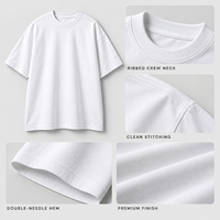 Kaos Katun 300GSM Custom Pria, Berat, Ukuran Besar, Lengan Pendek, Polos, Label Pribadi, Streetwear