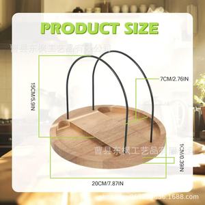 Wooden Condiment Rack With Handle Rotating Storage For Kitchen <b>Spice</b> <b>Jar</b> L Size Multi Purpose Portable - Product Image 5