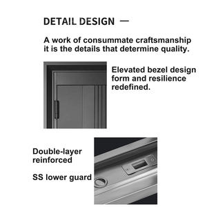 Portes <span class=keywords><strong>d</strong></span>'<span class=keywords><strong>entrée</strong></span> pivotantes en aluminium imperméables de style américain moderne pour villa ou hôtel, sécurité extérieure, design résidentiel - Product Image 4