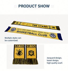 Custom Logo Mini Fans Football Scarf Acrylic Flat Knitting <b>Machine</b> Printing Jacquard Football Soccer Fan Scarf - Product Image 6