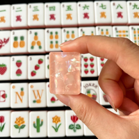 Jeu de Mahjong portable en acrylique FX avec étui de voyage – Idéal pour les soirées et le divertissement