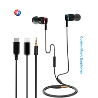 Casque intra-auriculaire personnalisé OEM d'origine USB-C 3.5mm filaire IEM écouteur pour PC Smart Phone Gaming Sports casques étanches