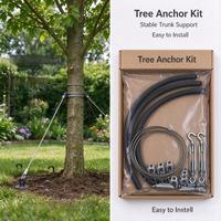 Kit d'ancrage pour arbres résidentiels, ensemble d'ancrage pour arbres en acier galvanisé pour les arbres nouvellement transplantés, résistance au vent
