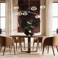 Luminaire suspendu en verre sphérique moderne, lustre rond en verre transparent