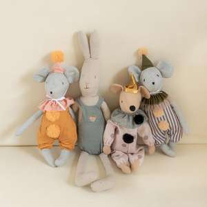 دمية أرنب وفأر نائمة من القطن والقنب لعام <span class=keywords><strong>2026</strong></span>، ترتدي ملابسًا، لعبة قطيفة مهدئة، هدية للأطفال في العام الجديد - Product Image 4