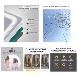 Personnalisé <span class=keywords><strong>de</strong></span> haute qualité Caractéristique unique Exquisite Fashion Miroir <span class=keywords><strong>de</strong></span> <span class=keywords><strong>salle</strong></span> <span class=keywords><strong>de</strong></span> <span class=keywords><strong>bain</strong></span> intelligent rectangle à LED pour hôtel - Product Image 6