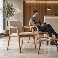 Chaise d'invité avec structure en bois pour réception de bureau