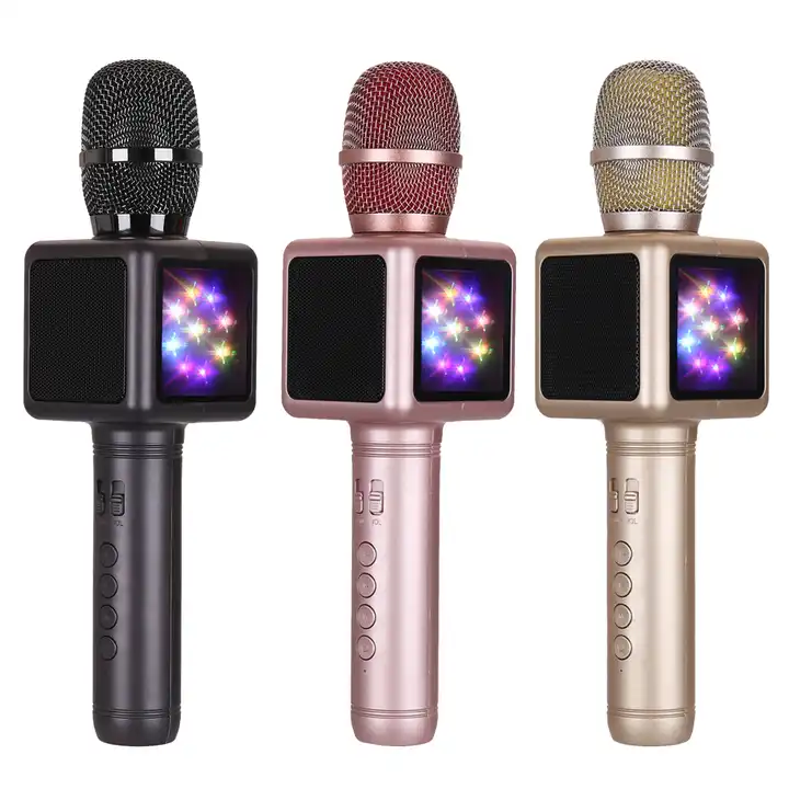 gam-e101 bluetooth sans fil karaoké micro avec fonction changeur de voix et  lumière led colorée