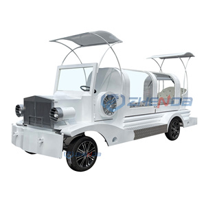 Carruaje Fúnebre Moderno Blanco con Caballos, Carroza Fúnebre con Caballos y Bandeja Giratoria - Product Image 1
