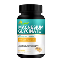 Capsules de Magnésium Glycinate Complexe 300mg pour l'Énergie et la Santé Musculaire, Compléments Alimentaires à Base de Plantes, Prise en Charge OEM/ODM