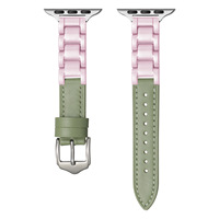 Bracelet de montre en céramique colorée et cuir véritable avec boucle à ardillon pour montres Series 10/9/8
