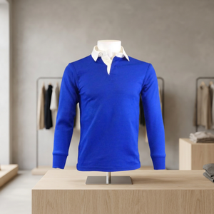 เสื้อเชิ้ตแขนสั้นสีน้ำเงินสำหรับผู้ชายจาก Voxstyle Enterprises ผ้าถักเนื้อผ้าสีพื้น สไตล์ลำลอง ผลิตจากผ้าฝ้าย/ใยไผ่ ระบายอากาศได้ดี - Product Image 2