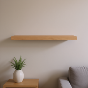 ชั้นวางของติดผนังไม้โอ๊คแท้ ขนาด 31.5 นิ้ว x 19.7 นิ้ว x 2.4 นิ้ว ดีไซน์มินิมอล สำหรับห้องนั่งเล่น จัดเก็บและโชว์ของ - Product Image 2