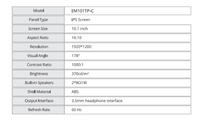 Pantalla Táctil de 10.1 Pulgadas para Raspberry Pi, Pantalla Secundaria Portátil Capacitiva para Programación, Integrada
