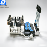Haohong 40 litres/min 5 bobines, distributeur directionnel monobloc à double action manuel et électro-hydraulique, 250 bars, hydraulique