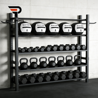 PILOTSPORTS Étagère de Rangement Commerciale Multifonctionnelle Réglable pour Salle de Sport, Support de Fitness Personnalisable pour Haltères et Kettlebells