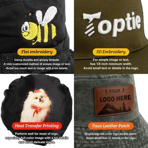 2025 Chapeau de soleil de sport brodé Boonie Bucket Casquette de pêche avec mentonnière et côtés à pression - Product Image 5