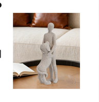 Statue transfrontalière homme-chien, décoration de bureau, ornement abstrait pour la maison et le bureau, cadeau et souvenir pour les amoureux des animaux