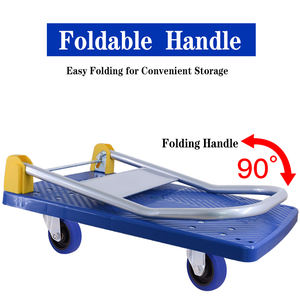 高品质可折叠塑料平台手推车运输手推车适用于仓库超市中国供应商 - Product Image 2