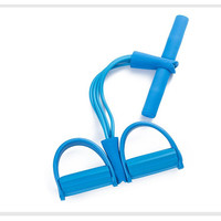 YETFUL Corde de Résistance à Pédales 4 Tubes, Équipement d'Exercice Abdominal et Cheville, Fitness Élastique pour Entraînement Sportif, Corde de Traction pour Sit-Up Corps