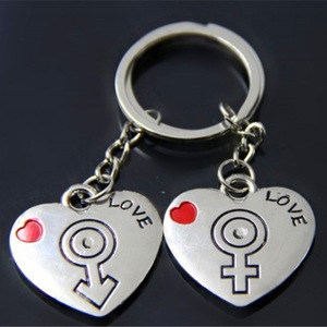 Couple Heart Lock Keychain <strong>Valentine's</strong> <strong>Day</strong> SouvenirLover Pendant Accessory Key Chain Wholesale Romantic Love Themed Keyring - Product Image 3