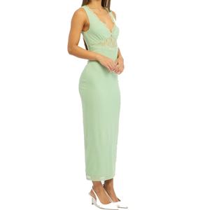 Nuevo Vestido Maxi Elegante de Encaje Transparente para Mujer, Cuello en V Profundo, Sin Mangas, Ajustado, para Cóctel, Fiesta o Evento Nocturno - Product Image 3