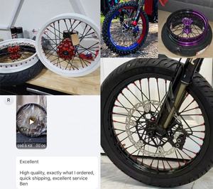 Rines de Color Personalizado de <span class=keywords><strong>17</strong></span> Pulgadas para Supermoto, Juego de Ruedas para Sur Ron Ultra Bee Supermotard - Product Image 5