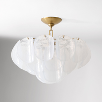Plafonnier LED moderne en verre texturé, intensité variable, style Murano, pour mariages et cuisines