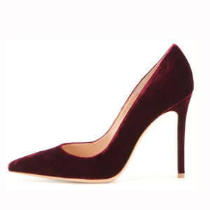 Design elegante colore del vino moda Logo personalizzato a punta in pelle tacco alto vestito <span class=keywords><strong>donna</strong></span> pump <span class=keywords><strong>scarpe</strong></span> - Product Image 2
