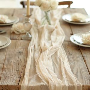 All'ingrosso evento personalizzato di nozze Chiffon Cheesecloth runner da tavolo 10ft <span class=keywords><strong>per</strong></span> la festa - Product Image 3