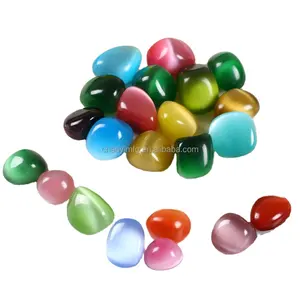 Flashy Cat Eye Tumble Wholesale Colorful 3-5cm Tumbled Chakra Pocket Stone 2-3cm Palm Stone for Decoration and Gift