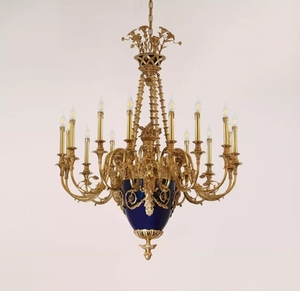 Lustre rétro européen en cuivre forgé pour salon palais classique villa restaurant français de luxe lustre en laiton pour chambre à coucher - Product Image 1
