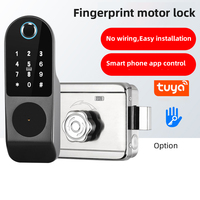 Serrure de porte intelligente biométrique Tuya WIFI avec lecteur d'empreintes digitales NFC, clavier et contrôle à distance via Cloud pour portes en bois/aluminium/acier