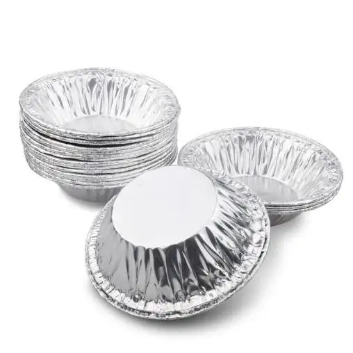 Envasado de alimentos para llevar, contenedor de papel de aluminio, contenedor de alimentos desechable, taza de tarta de huevo, caja de lata pequeña