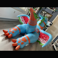 Dragon bleu gonflable de jouet de dessin animé en PVC personnalisé de vente chaude