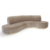 Nouveaux ensembles de canapés de meubles de salon avec rembourrage moderne conception en forme de courbe de base en acier