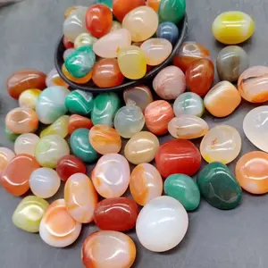 High Quality Mix Color Polish Pebble Semi-precious Unique Agate Cabochon Agate Blue Agate Stone Price