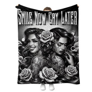 2024 <span class=keywords><strong>precio</strong></span> barato <span class=keywords><strong>de</strong></span> fábrica al por mayor moda personalizada estilo caliente sonrisa <span class=keywords><strong>de</strong></span> Halloween ahora llora más tarde manta <span class=keywords><strong>de</strong></span> viaje - Product Image 4