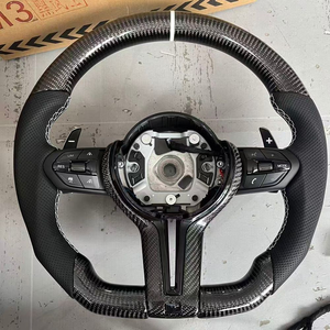 Volant de voiture sport en fibre de carbone à rayures blanches chauffant pour BMW 2017 330i 428i M340i <span class=keywords><strong>140i</strong></span> E90 Série 5 E60 F80 M3 - Product Image 1