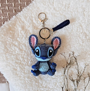 צעצועי כלבים כחולים בעבודת יד כמחזיקי מפתחות לילדים דמויות סרט בעלי חיים יצירתיים סרוגה צעצועי כלבים חמודים לילדים - Product Image 6