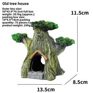 Elegante Hars Grot Ornamenten Milieuvriendelijke Oude Boomhut Garnalen Schuilplaats Voor <span class=keywords><strong>Aquarium</strong></span> <span class=keywords><strong>Aquarium</strong></span> En Woonkamer Ruimte Landschapsarchitectuur - Product Image 6
