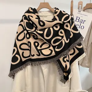 New designs oversized 122*128CM imitation cashmere shawls evening dress wraps luxury designer thick warm square scarf for women