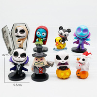 Figurines de la boîte mystère The Nightmare Before Christmas, 8 pièces, mini-modèles de collection, jouets décoratifs, boîte mystère, cadeau pour Halloween